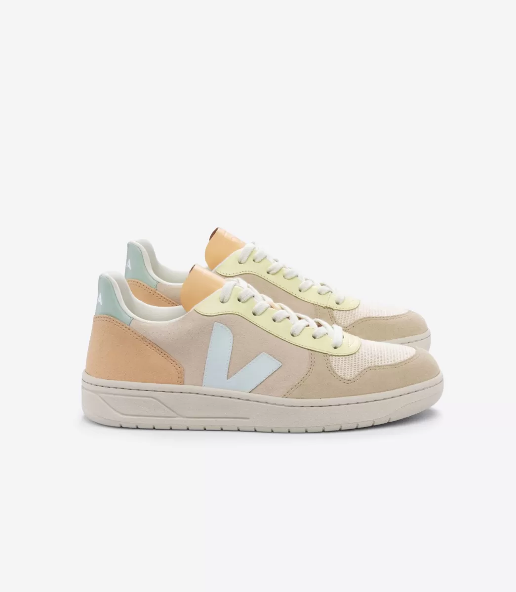 Femme VEJA V-10<V-10 SUEDE SABLE MENTHOL MULTICO