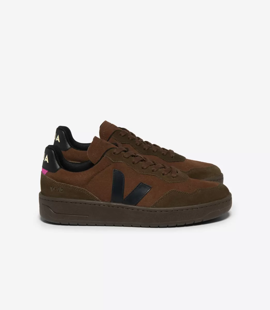Femme VEJA V-90<V-90 SUEDE WALNUT BLACK