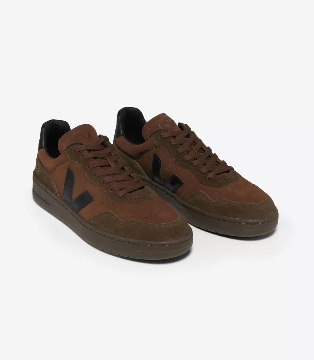 Femme VEJA V-90<V-90 SUEDE WALNUT BLACK