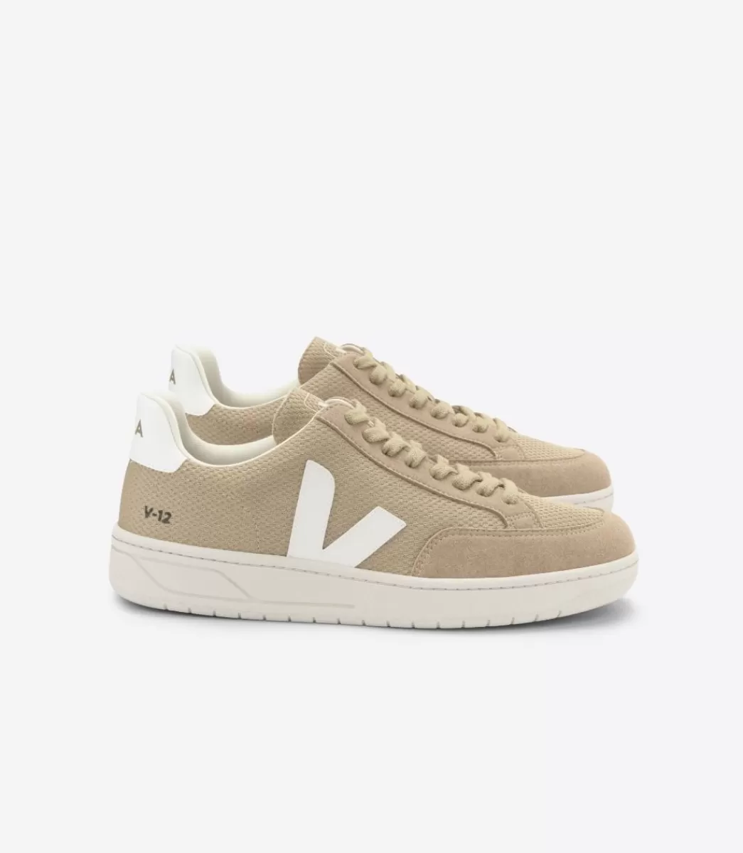 Femme VEJA Adulte | Vegan<V-12 VEGAN ALVEOMESH DUNE WHITE