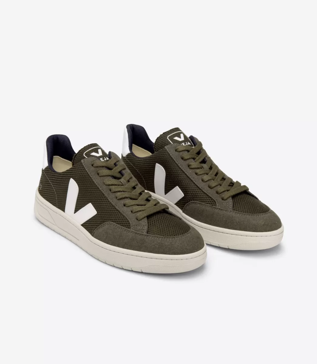 Femme VEJA Adulte | Vegan<V-12 VEGAN B-MESH OLIVE WHITE