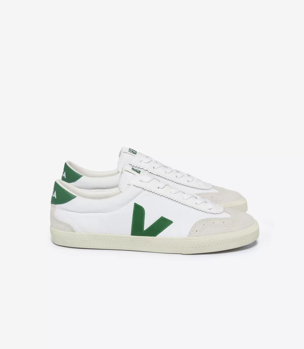 Femme VEJA Volley | Volley<VOLLEY CANVAS WHITE EMERAUDE
