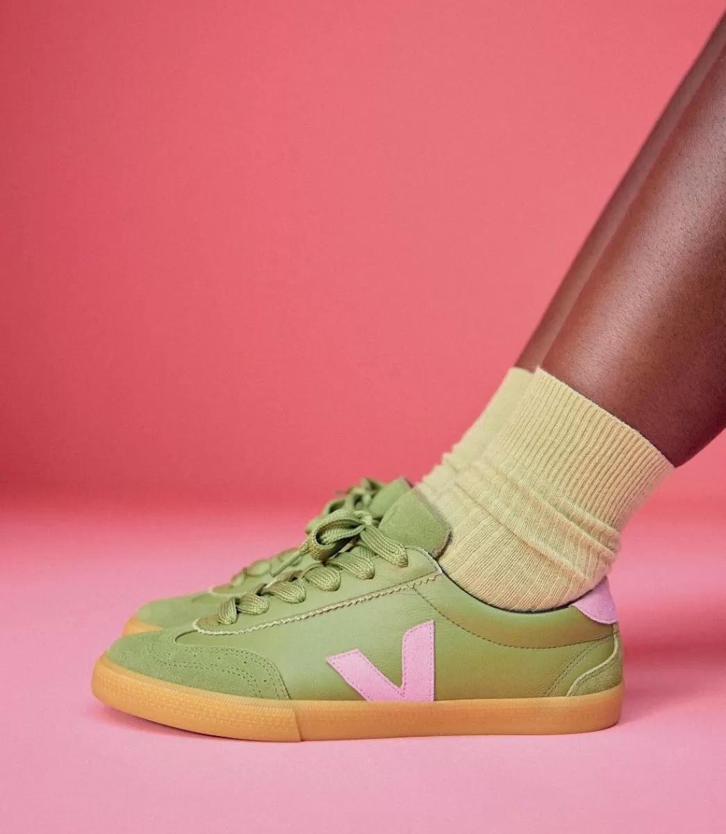 Femme VEJA Veja X Make My Lemonade | Collab<VOLLEY LEATHER X MAKE MY LEMONADE KIWI ORCHID